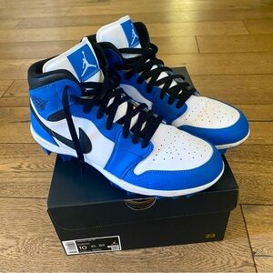 Nike Jordan 1 Mid TD Football Cleats, Sz 10